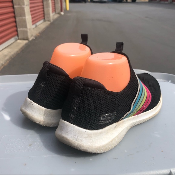 Skechers 13112 Ultra Flex Brightful Day Women’s Black Rainbow Sneakers Size 9 - Picture 5 of 11